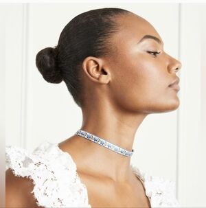 Hill House Blue and White Floral Choker  Necklace